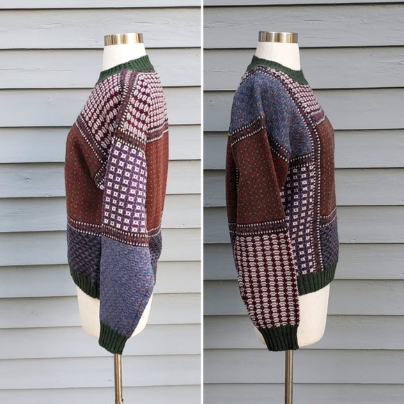 Vintage 90s y2k Woolrich Fair Isle lcelandic Ski Apres Pullover Wool Sweater Md - Picture 2 of 5